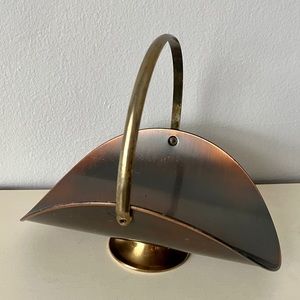 MCM Copper and Brass Napkin Holder/Basket